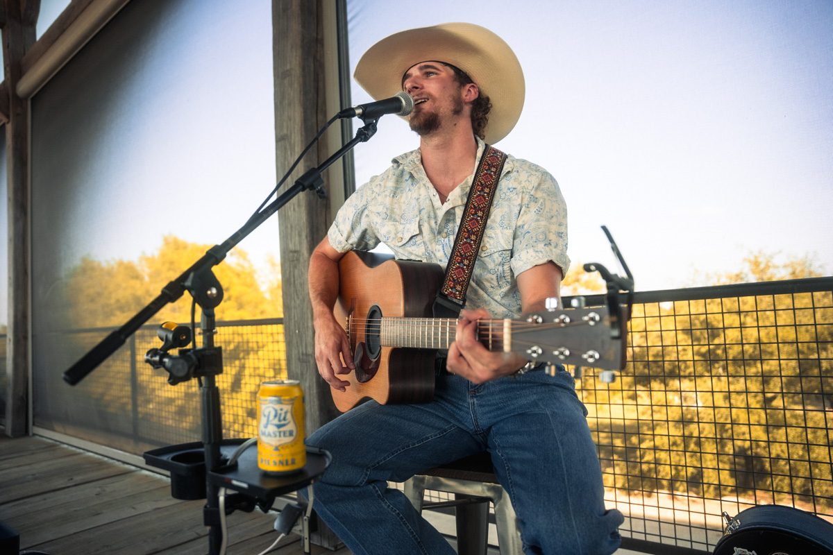 Live music on the porch at Hog Heaven
