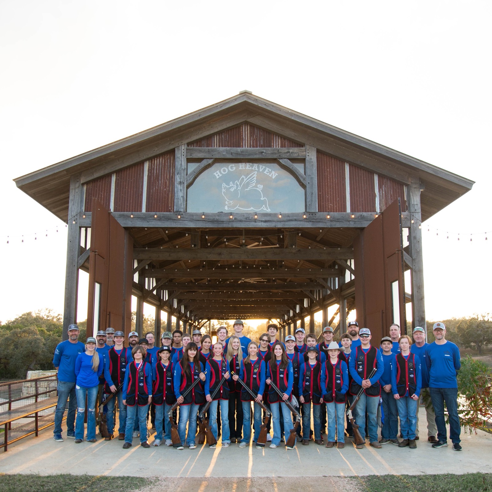The youth teams gathered under the Hog Heaven pavilion